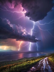 storm over the sea