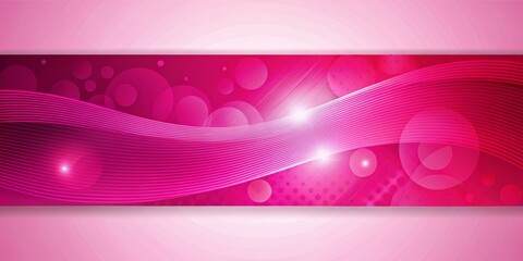 Fototapeta premium Abstract Pink Background with Wavy Lines and Circles
