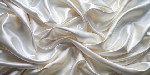 Fototapeta premium Elegant White Satin Fabric Drape Texture Background