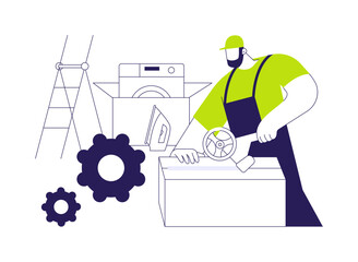 Packing belongings abstract concept vector illustration.