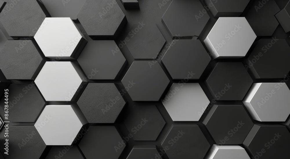 Poster abstract black hexagonal pattern background