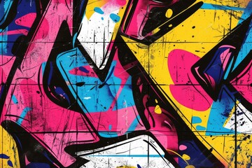 Colorful Abstract Urban Style Hiphop Graffiti Street Art, vibrant Graffiti doodle artistic pop art illustration Background