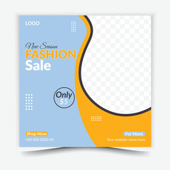 Creative modern fashion design social media post template