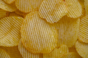 Close-up full frame of potato chips 1