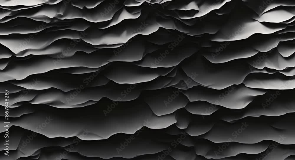 Poster vertical black crumbled paper background texture black crumpled paper texture stop motion seamless l