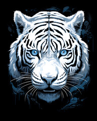 Obraz premium White Tiger lurked in the shadows