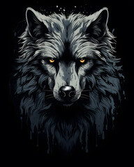 Fototapeta premium Wolf lurked in the shadows