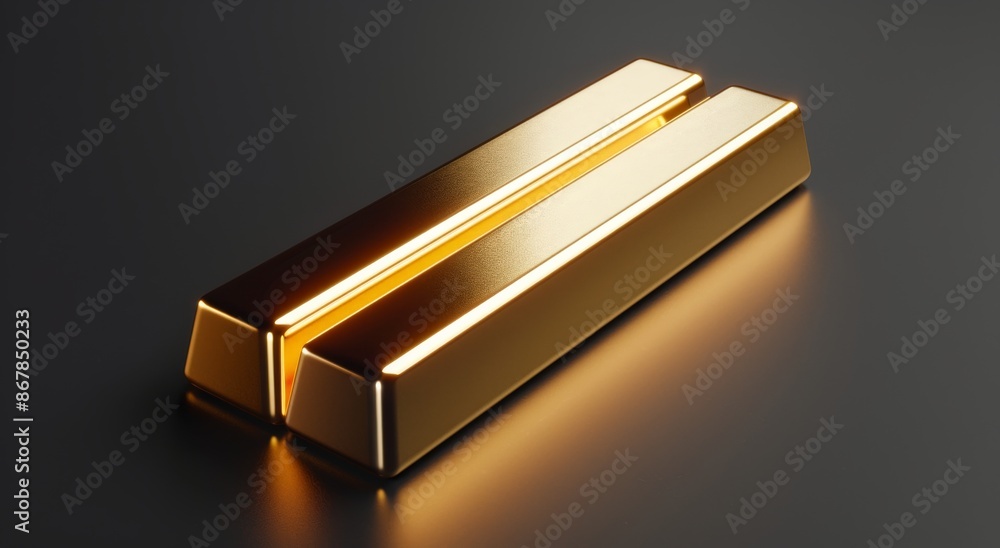Poster golden bar graph ascending in a dark setting
