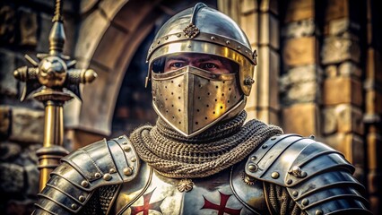 Knight Detailed close-up of medieval armor
