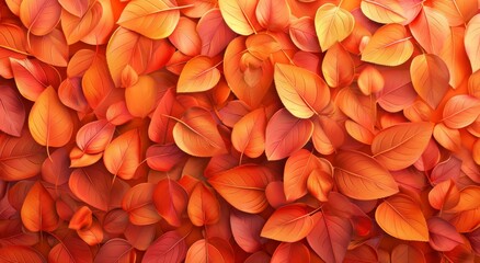 Vibrant Orange and Red Autumn Leaves Background