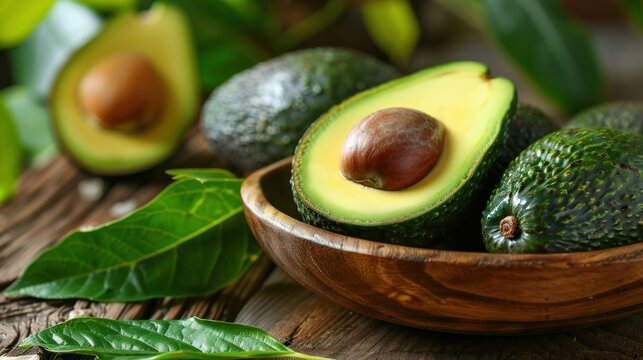 Healthy food, fresh ripe hass avocado fruit from Peru