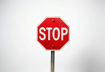 stop sign, isolated white background, copy space for text
