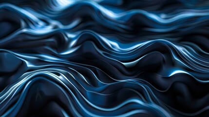 Obraz premium Abstract wave-like blue and black fluid pattern
