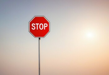 stop sign, isolated white background, copy space for text
