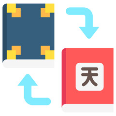 Fototapeta premium Book Exchange multi color icon. Use for international literacy day, education theme and more. modern concept, UI or UX kit, web and app development..