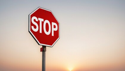 stop sign, isolated white background, copy space for text
