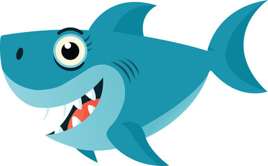 Cute Shark Hunting gradient illustration