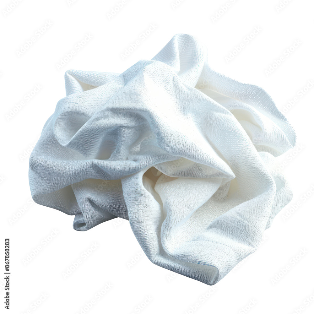Poster crumpled white fabric creating an abstract 3d shape. high-resolution stock photo ideal for design pr