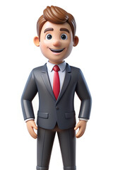 Obraz premium Professional 3D Businessman Mascot in a Suit - Corporate Character for Business Branding and Marketing