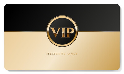 Golden premium VIP card with gold elements. Vector