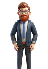 Professional 3D Businessman Mascot in a Suit - Corporate Character for Business Branding and Marketing