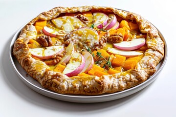 Savory Cheddar Squash Galette with Tangy Dijon Mustard Layer