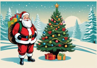 Fototapeta premium Festive Greetings with Santa Claus
