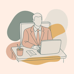 businessman working on laptop computer