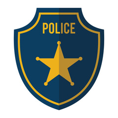 Police badge icon. Vector illustration
