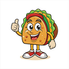 Cartoon taco mascot vector