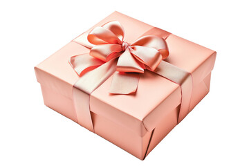 Obraz premium Pink gift box with satin bow