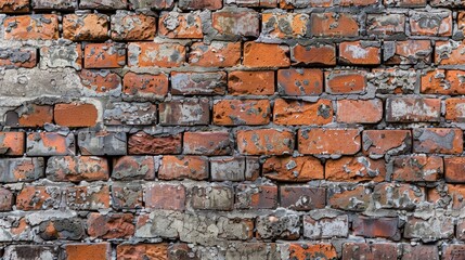 Fototapeta premium Background of an weathered brick wall with a rough texture