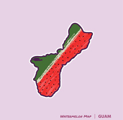 Add a slice of summer to your projects with this Guam Watermelon Map illustration! Perfect for posters, t-shirts, and more. Ideal for fruit lovers and Guam fans!