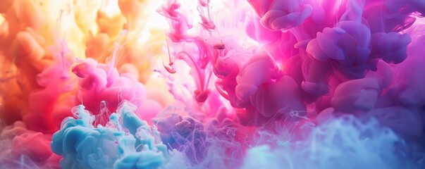 Obraz premium Colorful ink clouds in water, abstract background