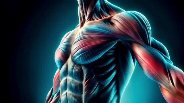 Human Anatomy: Detailed Muscle Structure Illustration
