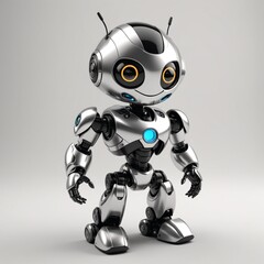 Sleek Silver and Black Robot FutureTech Innovation Concept