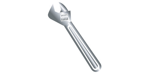 Multifunctional Wrench Tool Vector Illustration, Mechanic And Plumber Working Tool Equipment Icon Concept.	