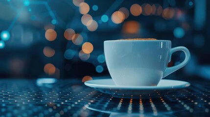 Experience the artistry of cyber cafe culture, where every cup tells a story and every corner sparks inspiration, offering ample copy space for your message to captivate