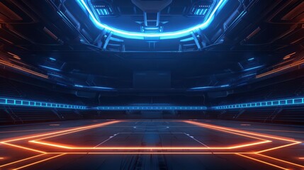 Experience the thrill of competition with a cyber sport arena banner, capturing the spirit of athletic achievement, with ample copy space for your message to shine