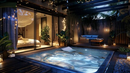 A small, intimate plunge pool on a private terrace