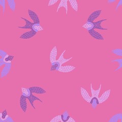 Ethnic birds seamless Ukraine pattern for wrapping paper and fabrics and linens