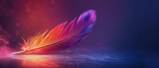 Digital quill pen writing on a virtual scroll, AI-generated text, modern and elegant