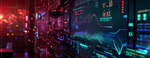 Obraz premium Digital background ideal for technological operations, neural networks, AI, data transmission and encryption, digital archives, audio and visual representations, scientific research 