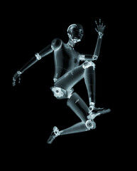 almost human cyberman is jumping fast