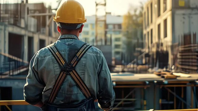 Construction Worker Standing in Unfinished Room During Daytime