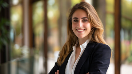 Professional Corporate Business Smiling Woman Medium shot Stock Images