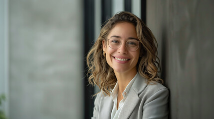 Fototapeta premium Professional Corporate Business Smiling Woman Medium shot Stock Images