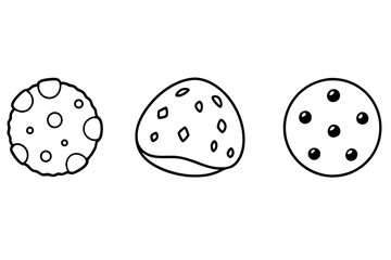 Chocolate Chip line art featuring delicious dessert sketches