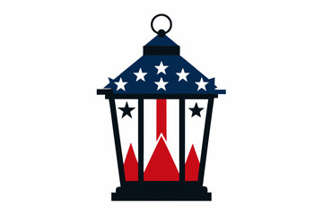 4th-of-july themed lanterns vector illustration