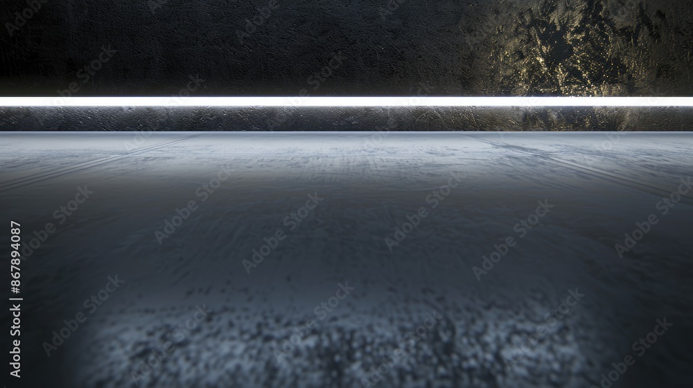 Aufkleber surface illuminated by isolated led light with visible reflection ample space for text